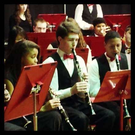 Dear son had a Christmas band concert this week.  They did a great job!